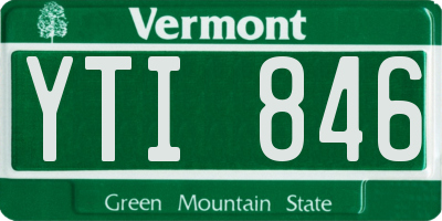 VT license plate YTI846