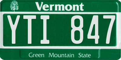 VT license plate YTI847