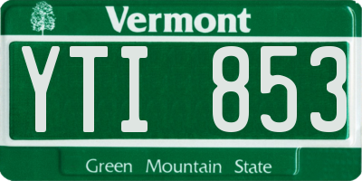 VT license plate YTI853