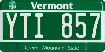 VT license plate YTI857