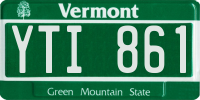 VT license plate YTI861
