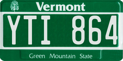 VT license plate YTI864