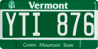 VT license plate YTI876