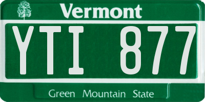 VT license plate YTI877