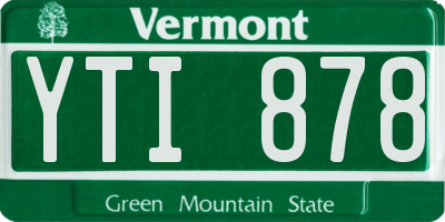 VT license plate YTI878