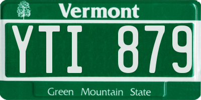 VT license plate YTI879