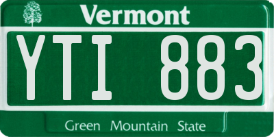 VT license plate YTI883