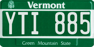VT license plate YTI885