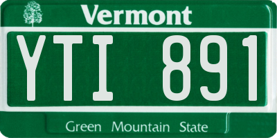 VT license plate YTI891