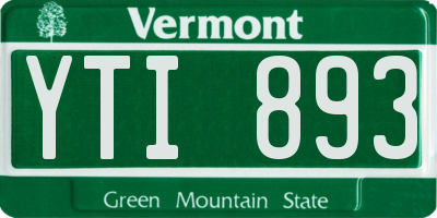 VT license plate YTI893
