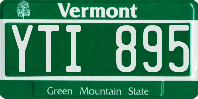 VT license plate YTI895