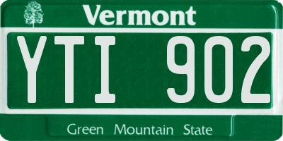 VT license plate YTI902