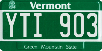 VT license plate YTI903