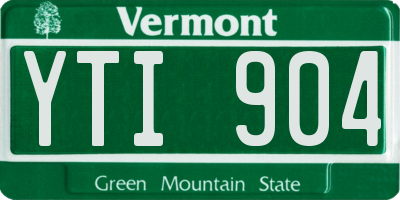 VT license plate YTI904