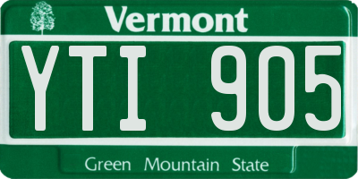 VT license plate YTI905