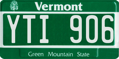 VT license plate YTI906