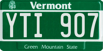 VT license plate YTI907