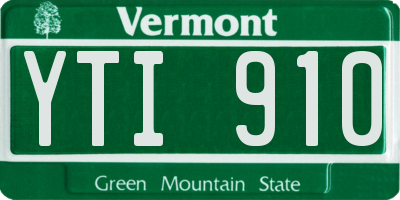 VT license plate YTI910