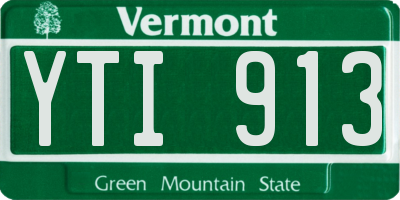VT license plate YTI913