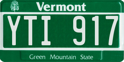 VT license plate YTI917