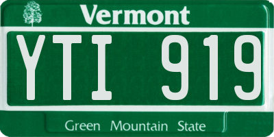VT license plate YTI919