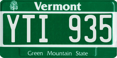 VT license plate YTI935