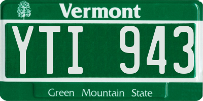 VT license plate YTI943