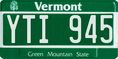 VT license plate YTI945
