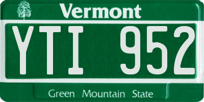 VT license plate YTI952
