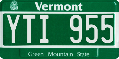 VT license plate YTI955