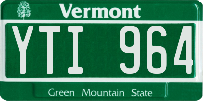 VT license plate YTI964