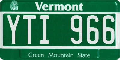 VT license plate YTI966