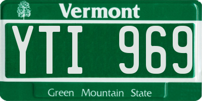 VT license plate YTI969