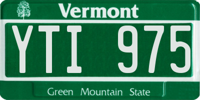 VT license plate YTI975