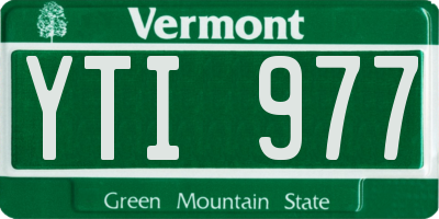 VT license plate YTI977