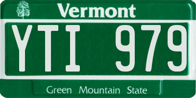 VT license plate YTI979