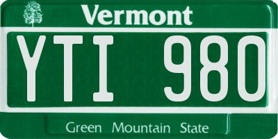 VT license plate YTI980