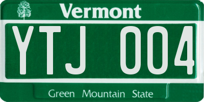 VT license plate YTJ004
