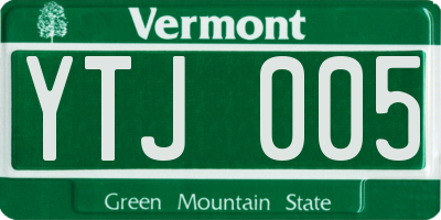VT license plate YTJ005