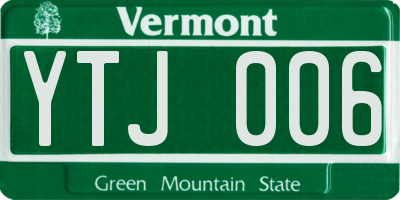 VT license plate YTJ006