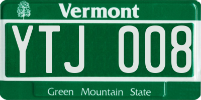 VT license plate YTJ008