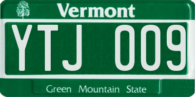 VT license plate YTJ009