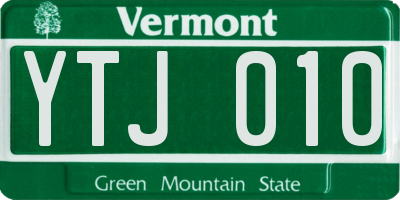 VT license plate YTJ010