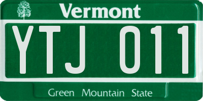 VT license plate YTJ011