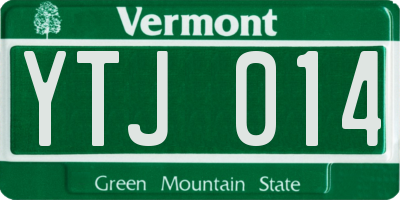 VT license plate YTJ014