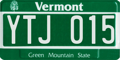 VT license plate YTJ015