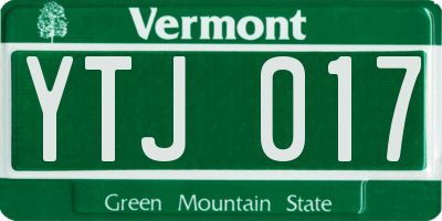 VT license plate YTJ017
