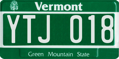 VT license plate YTJ018