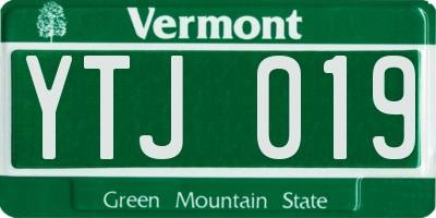 VT license plate YTJ019