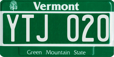 VT license plate YTJ020